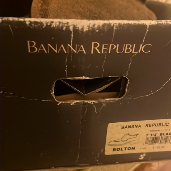 Banana Republic Oxford Black Leather Apron Round Toe Lace Up Shoes Italy - Picture 7 of 10